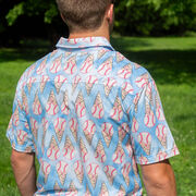 Baseball Performance Short Sleeve Button Down Shirt - I Scream