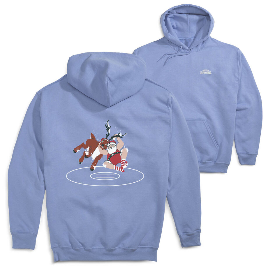 Wrestling Hooded Sweatshirt - Wrestling Reindeer (Back Design)