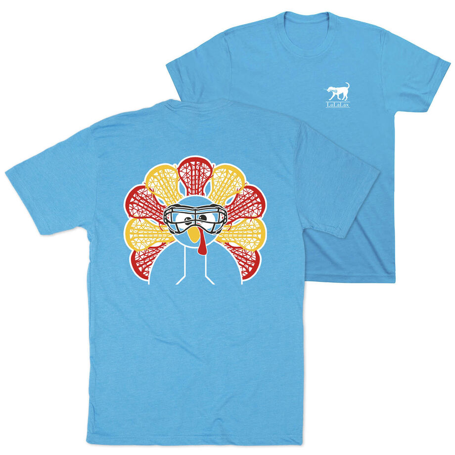 Girls Lacrosse Short Sleeve T-Shirt - Goofy Turkey Player (Back Design)