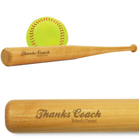 Softball Mini Engraved Bat Thanks Coach (SIGN ME)