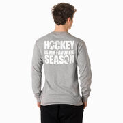 Hockey Tshirt Long Sleeve - Hockey Is My Favorite Season (Back Design)