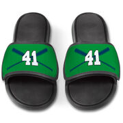 Baseball Repwell&reg; Slide Sandals - Crossed Bats with Numbers