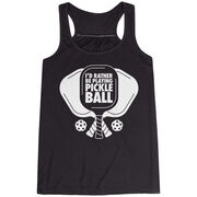 Pickleball Flowy Racerback Tank Top - I'd Rather Be Playing Pickleball