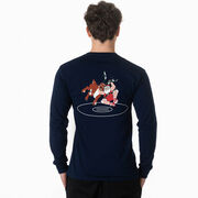 Wrestling Tshirt Long Sleeve - Wrestling Reindeer (Back Design)