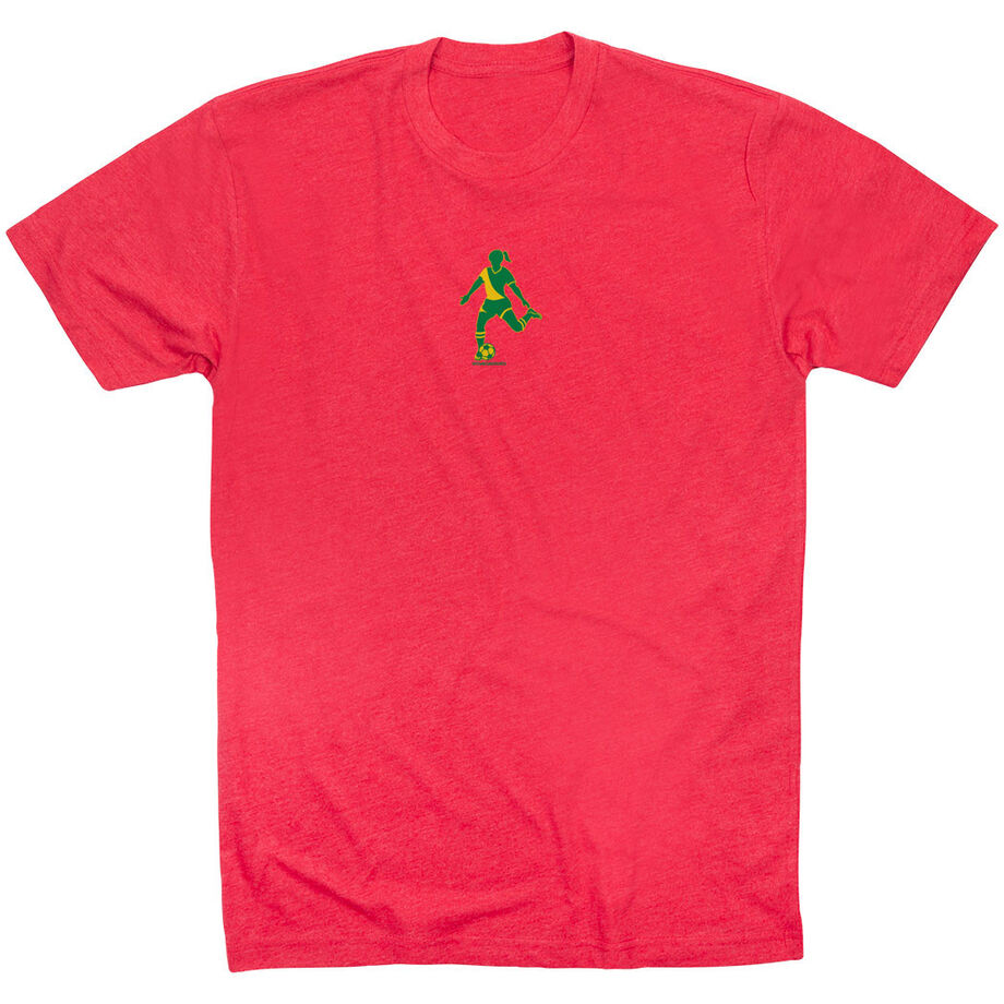 Soccer Tshirt Short Sleeve Soccer Silhouette Girl