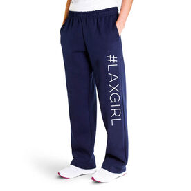 Girls Lacrosse Fleece Sweatpants - #LAXGIRL