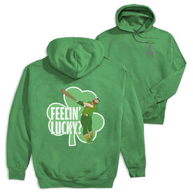 Baseball Hooded Sweatshirt - Feelin' Lucky Baseball (Back Design)