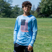 Hockey Long Sleeve Performance Tee - American Flag