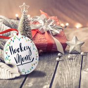 Hockey Round Ceramic Ornament - Hockey Mom