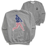 Baseball Crewneck Sweatshirt - Baseball Stars and Stripes Player (Back Design)