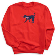 Girls Lacrosse Crewneck Sweatshirt - LuLa The LAX Dog (Blue)