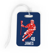 Guys Lacrosse Bag/Luggage Tag - Personalized Dodger Silhouette