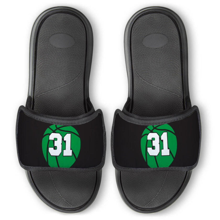 Basketball Repwell&reg; Slide Sandals - Basketball With Number