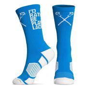 Lacrosse Woven Mid-Calf Socks - I'd Rather Be Playing Lacrosse