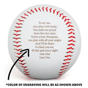 Engraved Baseball - To My Son