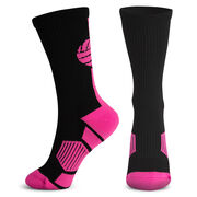 Volleyball Woven Mid-Calf Socks - Superelite (Black/Pink/Fuchsia)