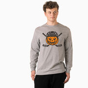 Hockey Tshirt Long Sleeve - Helmet Pumpkin