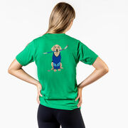 Hockey Short Sleeve T-Shirt - Puck The Hockey Dog (Back Design)