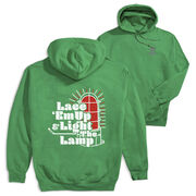 Hockey Hooded Sweatshirt - Lace 'Em Up And Light The Lamp (Back Design)