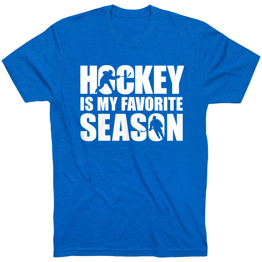 Hockey Short Sleeve T-Shirt - Hockey Is My Favorite Season - Personalization Image