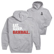 Baseball Hooded Sweatshirt - Eat. Sleep. Baseball. (Back Design)