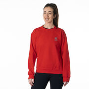 Hockey Crewneck Sweatshirt - The Cold Never Bothered Me Anyway #HockeyMom (Back Design)