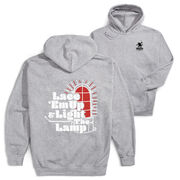 Hockey Hooded Sweatshirt - Lace 'Em Up And Light The Lamp (Back Design)