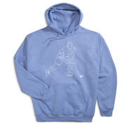 Hockey Hooded Sweatshirt - Hockey Player Sketch