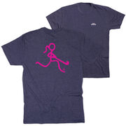 Field Hockey Short Sleeve T-Shirt - Neon Field Hockey Girl (Back Design)