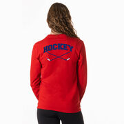 Hockey Tshirt Long Sleeve - Hockey Crossed Sticks Logo (Back Design)