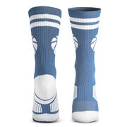 Basketball Woven Mid-Calf Socks - Ball (Carolina Blue/White)