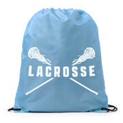 Girls Lacrosse Drawstring Backpack - Lacrosse Crossed Girls Sticks