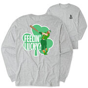 Baseball Tshirt Long Sleeve - Feelin' Lucky Baseball (Back Design)