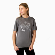 Hockey Short Sleeve Performance Tee - Hockey Goalie Sketch