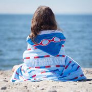 Swimming Hooded Towel - Lanes