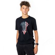 Guys Lacrosse Short Sleeve T-Shirt - Patriotic Stick