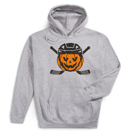 Hockey Hooded Sweatshirt - Helmet Pumpkin