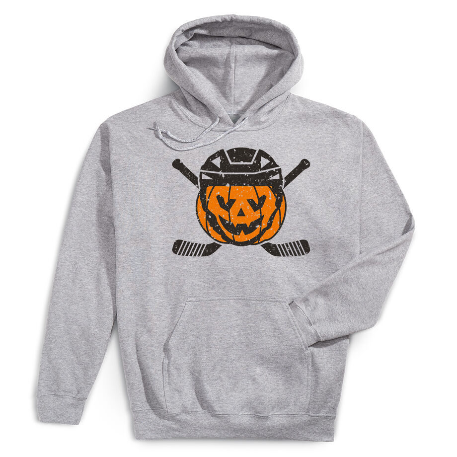 Hockey Hooded Sweatshirt - Helmet Pumpkin