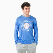 Baseball Long Sleeve Performance Tee - I'd Rather Be Playing Baseball Distressed