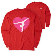 Gymnastics Tshirt Long Sleeve - Gymnast Heart (Back Design)