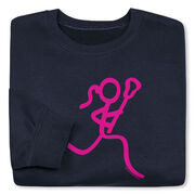 Girls Lacrosse Crewneck Sweatshirt - Neon Lax Girl