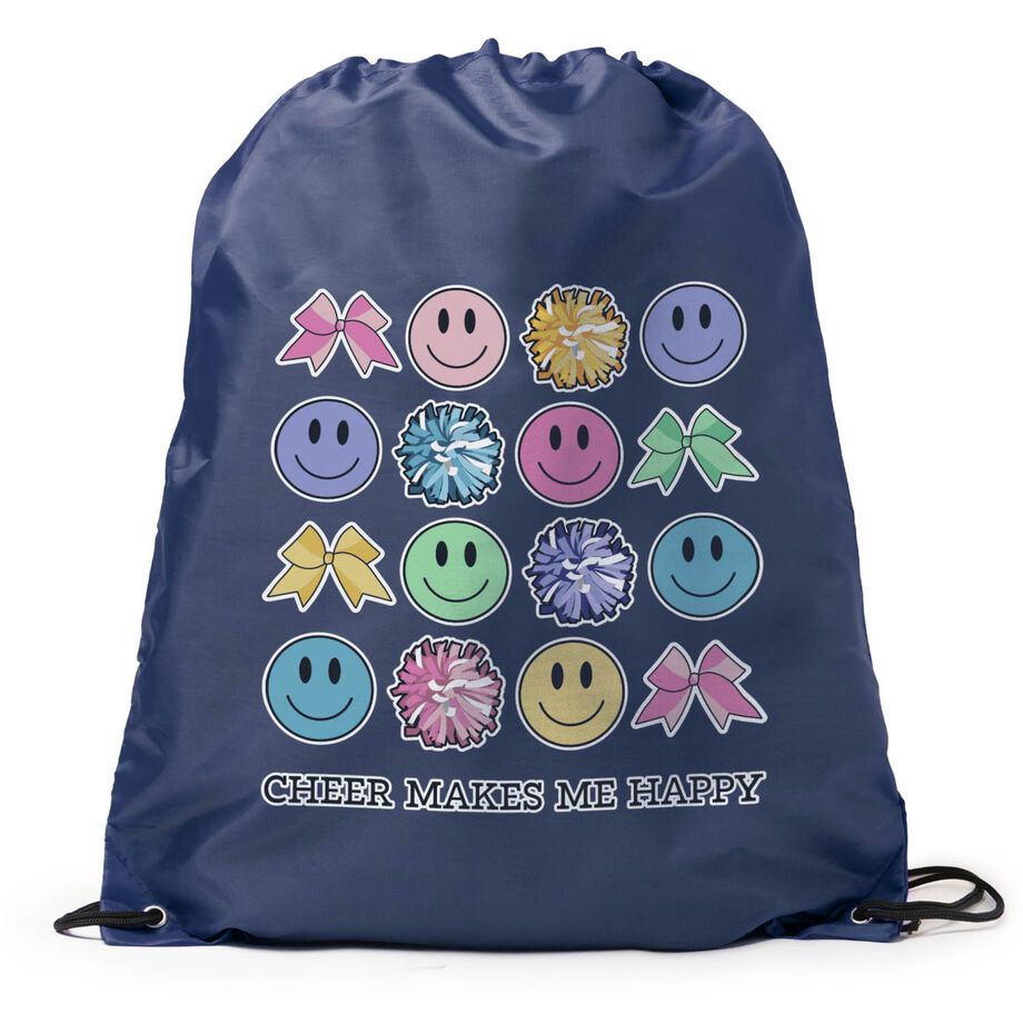 Cheerleading Drawstring Backpack - Cheer Makes Me Happy