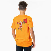 Basketball Short Sleeve T-Shirt - Slam Dunk Santa (Back Design)
