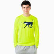 Baseball Long Sleeve Performance Tee - Navy Baseball Dog