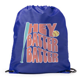 Softball Drawstring Backpack - Hey Batter Batter