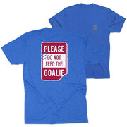 Hockey Short Sleeve T-Shirt - Don't Feed The Goalie (Back Design)