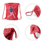 Baseball Drawstring Backpack - Baseball Stars and Stripes Player