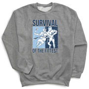 Guys Lacrosse Crewneck Sweatshirt - Survival of the Fittest