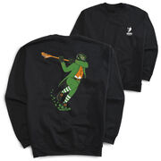 Guys Lacrosse Crewneck Sweatshirt - Lacrosse Leprechaun (Back Design)
