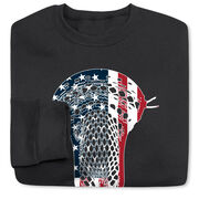 Guys Lacrosse Crewneck Sweatshirt - Patriotic Stick